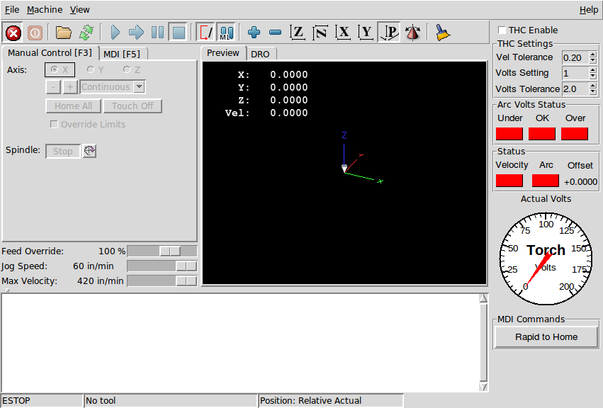 PyVCP en Axis