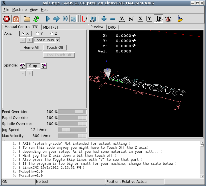 Axis, the standard keyboard GUI interface