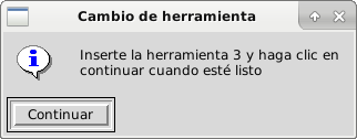 Ventana de cambio de herramientas manual