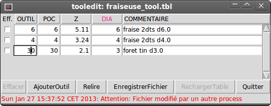 Éditeur graphique de table d’outils - Utilisation autonome