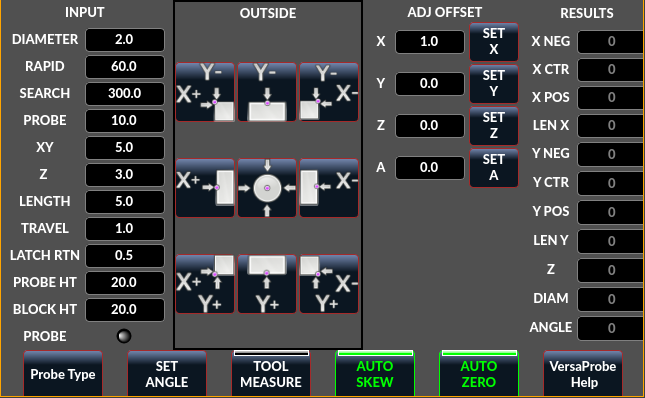 QtVCP VersaProbe: Mill Probing Widget