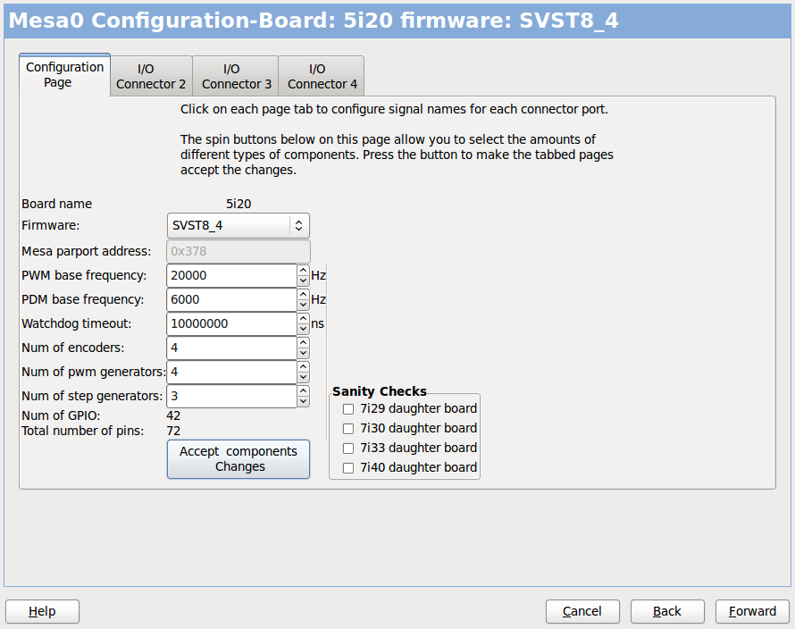 Mesa Board Configuration