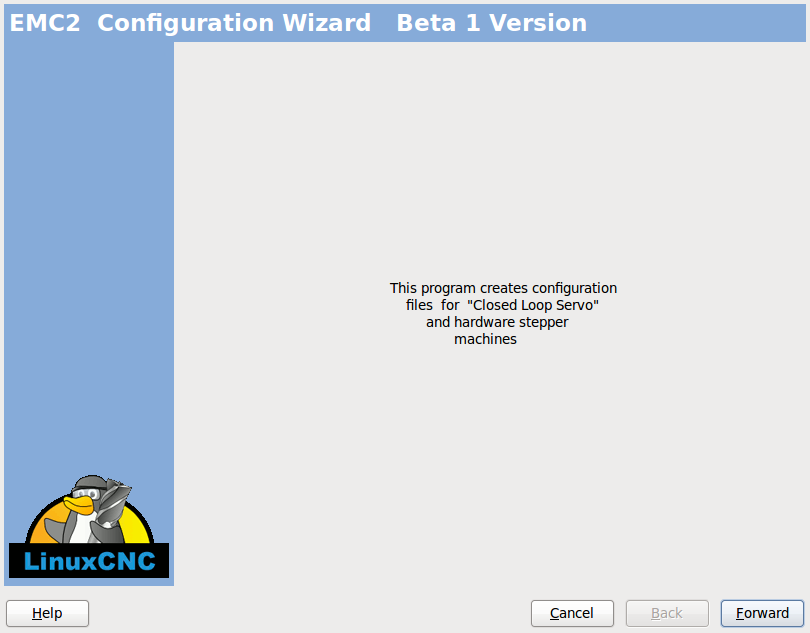 PnCconf Configuration Wizard