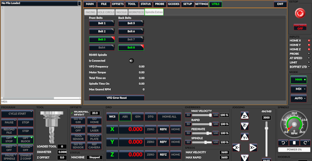 QtDragon spindle_belts Panel - Spindelriemen VCP