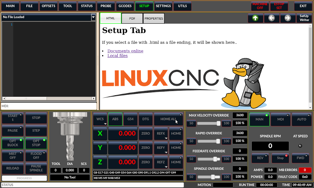 Вкладка налаштувань QtDragon