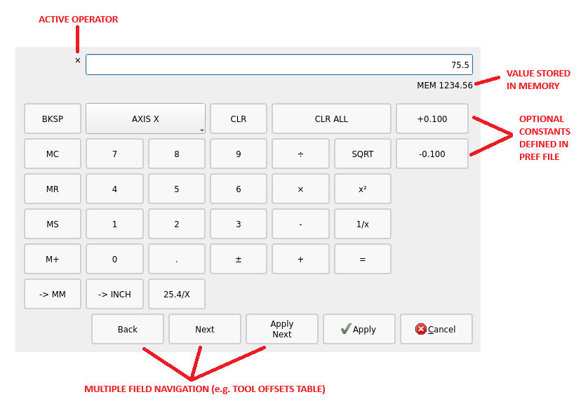 QtVCP CalculatorDialog: Rechner-Dialog-Widget