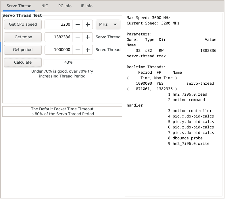 GTK Mesa Tests, Servo Thread