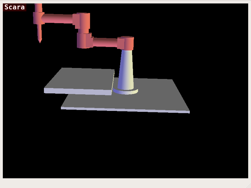 QtVCP vismach_scara - Панель 3D-вигляду SCARA Mill