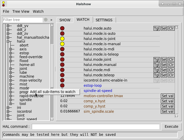 Halshow Watch Tab