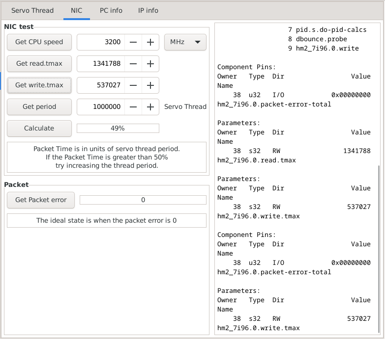 GTK Mesa Tests, NIC