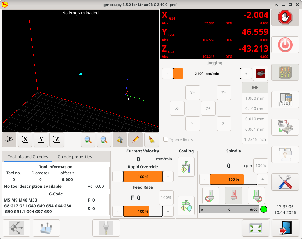 GMOCCAPY, eine Touchscreen-GUI auf der Grundlage von Gscreen