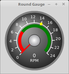 QtVCP `Gauge`: Віджет круглого циферблатного індикатора