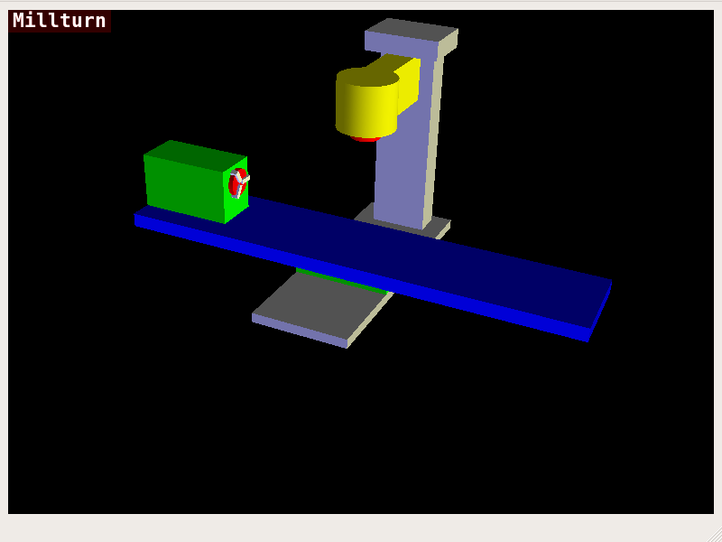 QtVCP `vismach_millturn` - 4 Achsen Drehzentrum 3D Ansichtspanel