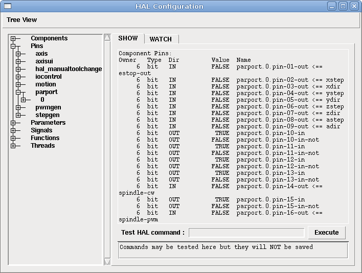 The HAL Configuration Window