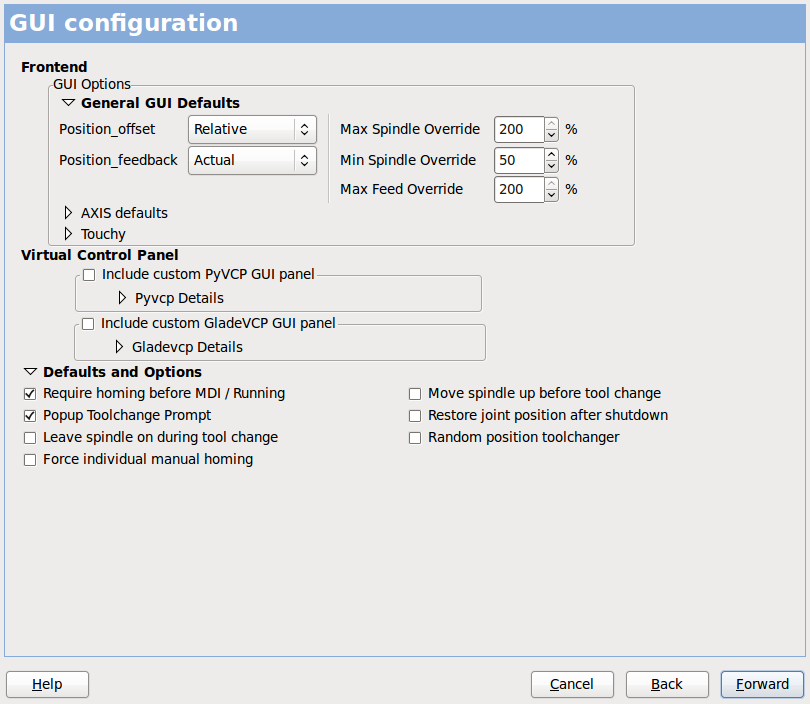 GUI Configuration