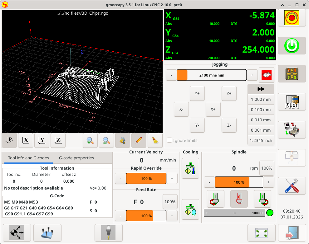 GMOCCAPY, a touch screen GUI based on Gscreen